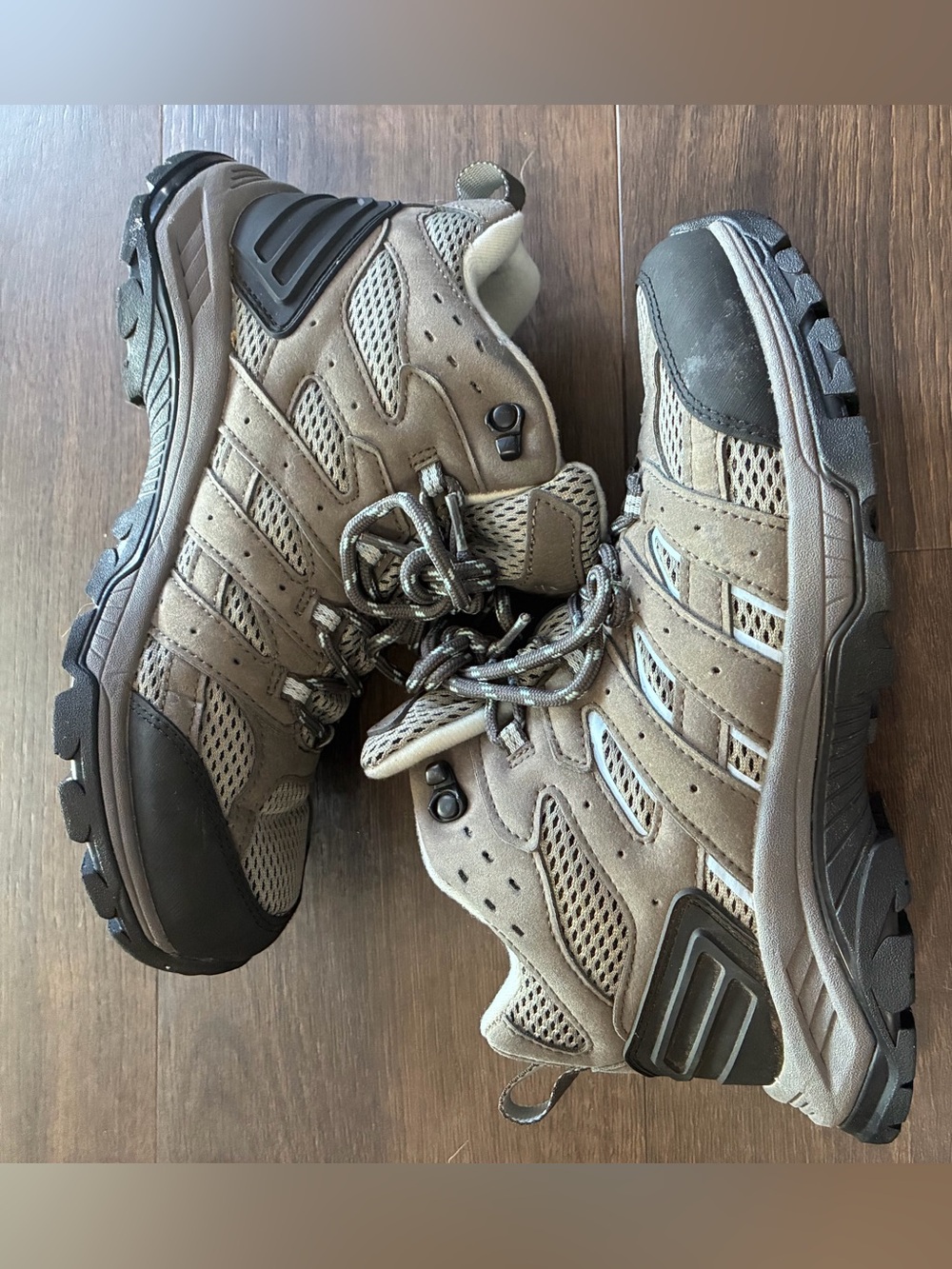 NORTIV 8 Women’s Hiking Trail Shoes Brown Gray Lace Up Outdoor Sneakers US 7